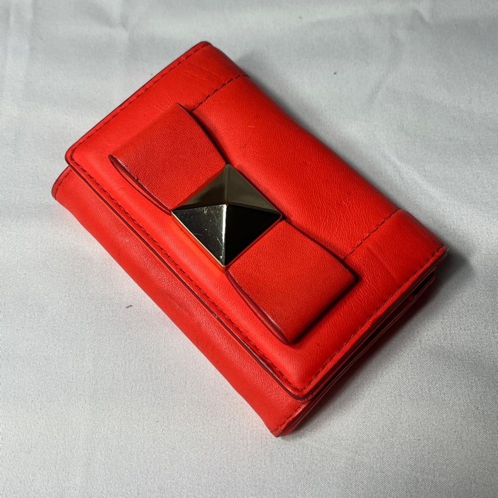 Kate Spade ♠️ Red Bow Accent Leather Wallet